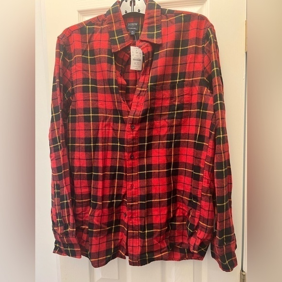 J. CREW NWT Re-imagined 100% cotton plaid flannel button down shirt size medium - Picture 4 of 10